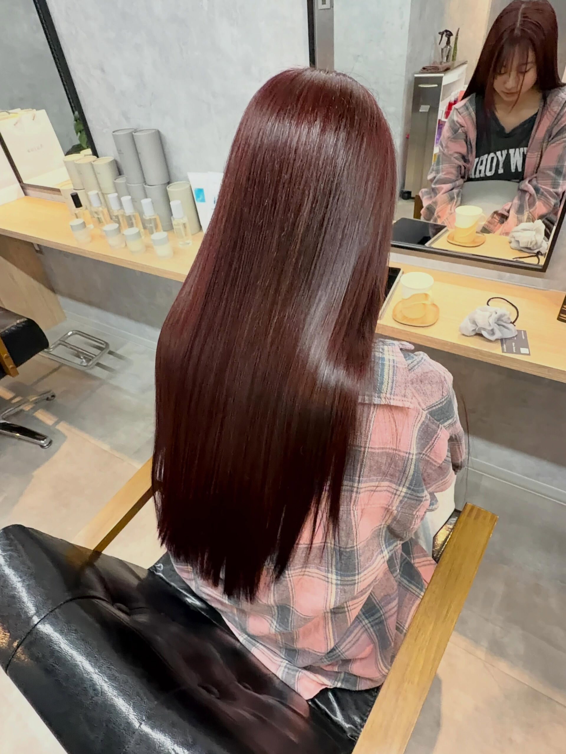 黒髪から叶える艶感レッドブラウン